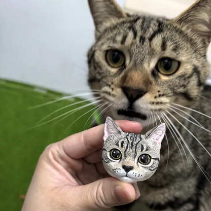 Hand-painted custom pet plaster head fridge magnet