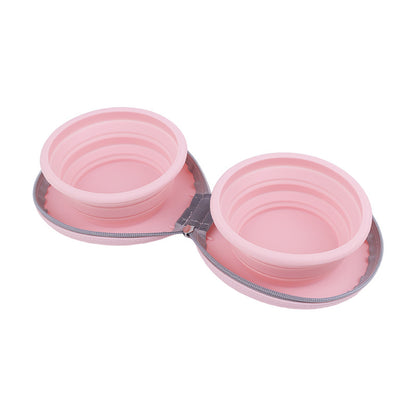 Collapsible Dual-Purpose Pet Travel Bowl