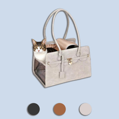 Stylish Leather Pet Carrier Bag