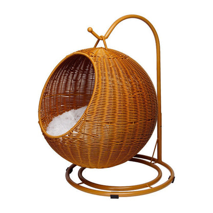 Natural seagrass woven hammock pet bed cat bed