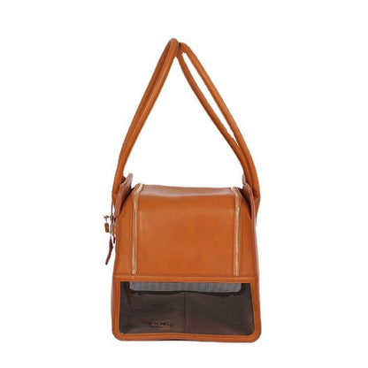 Stylish Leather Pet Carrier Bag
