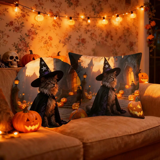 Halloween Custom Pet Portrait Pillow