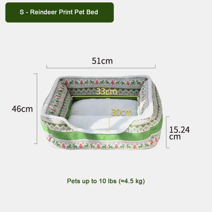 Pawsmas Reindeer Print Pet Bed