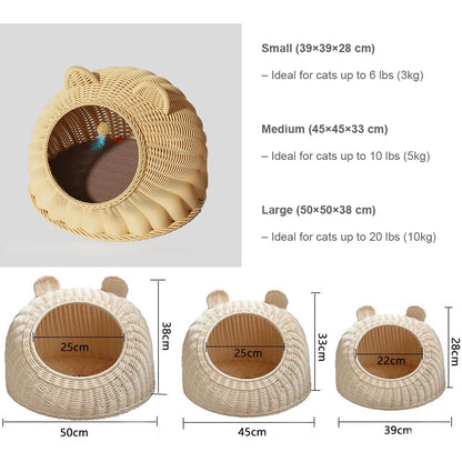 Rattan Cat Bed Stylish Wicker Cat Beds Pet Furniture